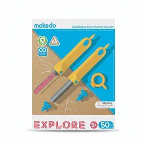 Makedo Explore 50 Pc Cardboard Construction STEAM Kit Toy